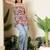 Off white  pure cotton printed tunic for women
