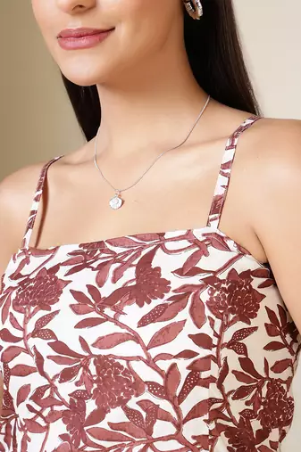 Off white  pure cotton printed tunic for women