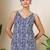 Blue  pure cotton printed tunic for women