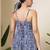 Blue  pure cotton printed tunic for women