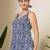 Blue  pure cotton printed tunic for women