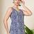 Blue  pure cotton printed tunic for women