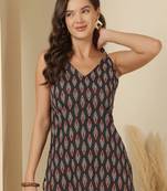 Black  pure cotton printed tunic for women