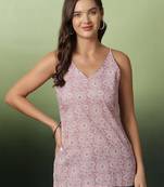 Mauve  pure cotton printed tunic for women