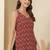 Maroon  pure cotton printed tunic for women