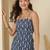 Blue  pure cotton printed tunic for women