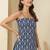 Blue  pure cotton printed tunic for women