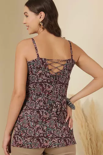 Multicolor  pure cotton printed tunic for women