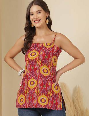 Multicolor  pure cotton printed tunic for women 1