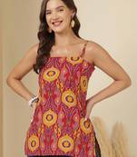 Multicolor  pure cotton printed tunic for women
