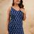 Blue  pure cotton printed tunic for women