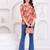Orange  pure cotton printed tunic for women
