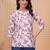 White  pure cotton printed tunic for women