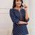 Blue  pure cotton printed tunic for women