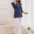Blue  pure cotton printed tunic for women