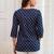 Blue  pure cotton printed tunic for women