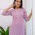 Purple  pure cotton printed tunic for women