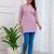Purple  pure cotton printed tunic for women