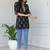Black  pure cotton printed tunic for women