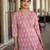 Pink  pure cotton printed tunic for women