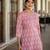 Pink  pure cotton printed tunic for women