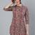 Maroon  pure cotton printed tunic for women
