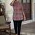 Maroon  pure cotton printed tunic for women