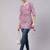 Pink  pure cotton printed tunic for women