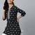 Black  pure cotton printed tunic for women