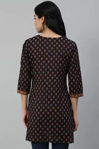 Purple  pure cotton printed tunic for women