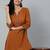 Mustard  pure cotton printed tunic for women