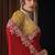 red lustrous satin multi thread embroidery highlighted sequins pearl designer saree