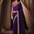 purple uppada silk blend sequins embroidery pearl handwork designer saree
