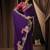 purple uppada silk blend sequins embroidery pearl handwork designer saree