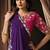 purple uppada silk blend sequins embroidery pearl handwork designer saree