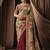 maroon viscos simmer satin jacquard dual sequins embroidery pearl stone handwork designer saree