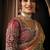 maroon viscos simmer satin jacquard dual sequins embroidery pearl stone handwork designer saree