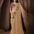 cream organza dual sequins embroidery pearl stone handwork designer saree