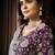 lavender uppada silk blend ovel sequins embroidery floral applique work designer saree