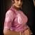 pink tissue multi thread sequins embroidery stones handwork designer saree