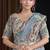 steel blue two tone satin multi sequins pure handwork pearl thread work designer saree