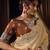 beige self woven jacquard sequins embroidery highlighted pearl crystal shine stone designer saree