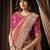 peach zari organza sequins embroidery highlighted pearl crystal shine stone designer saree