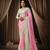 pink soft georegtte dual sequins embroidery pearl detailing digital leheriya print designer saree