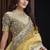 mustard banarasi crush cord thread foil embroidery stone designer saree