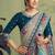 gray tissue zari woven sequence with stone hand work designer saree
