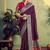 wine banarasi rangkat beads work designer saree