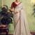 beige upada silk blend sequence with stone handwork designer saree