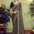 chiku zari satin thread with stone hand work designer saree