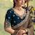chiku zari satin thread with stone hand work designer saree